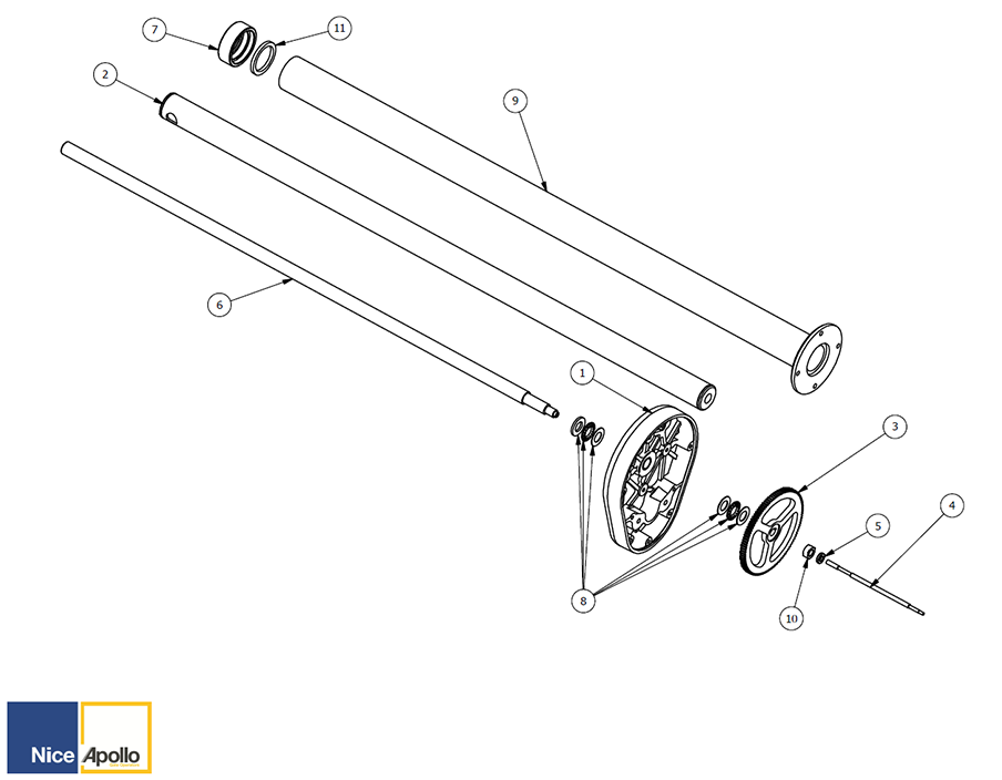 Nice Apollo Actuator Front Housing | Apollo Gate Openers apollo actuator wiring diagram 